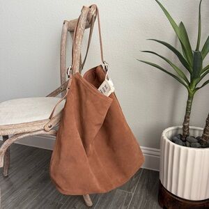 Free People We The Free Honor Oversized Tote - Tan Suede Bag - NWT